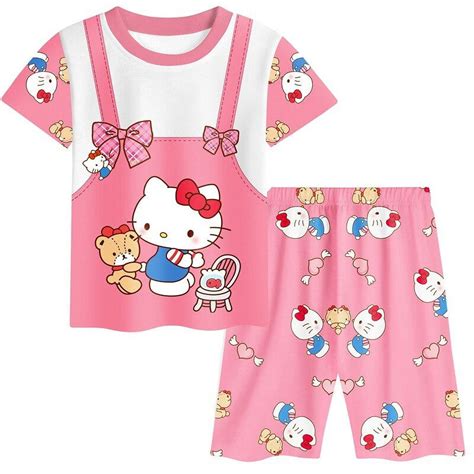 Kids Clothes Girls Hello Kitty T-shirt + Pants 2-piece Set Baby Girls ...