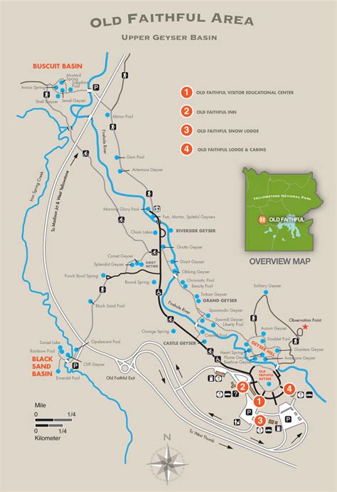 Old Faithful Area Trail Map - Yellowstone National Park | Yellowstone ...