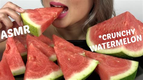 ASMR CRUNCHY WATERMELON | Eating Sounds | N.E Let's Eat - YouTube