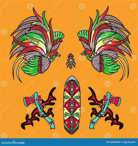 Batik Papua Burung Cendrawasih Vector Illustration | CartoonDealer.com ...