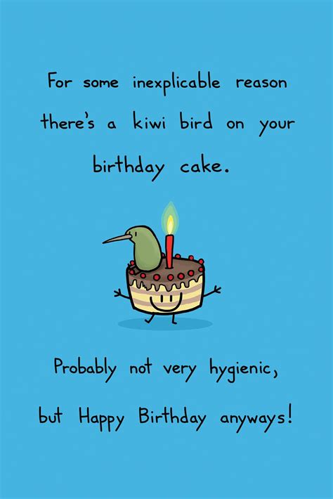 Happy Birthday Kiwi on Your Cake Greeting Card - Etsy | Funny birthday ...