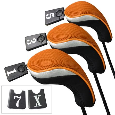 3Pcs Soft 1 3 5 Wood Golf Club Driver Headcovers Head Covers Set Orange ...