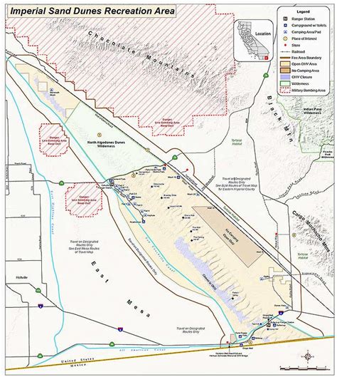 Yuma California Map Imperial Sand Dunes Recreational areas Mammoth Wash ...