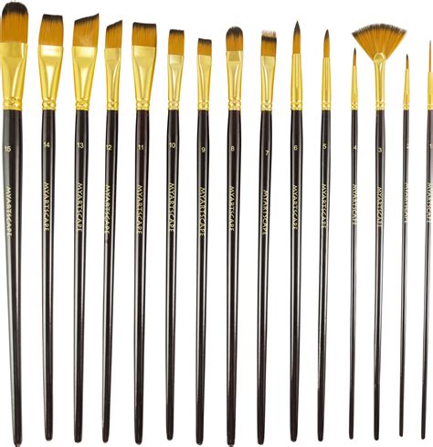 Paint Brush - Set of 15 Art Brushes for Watercolor, Acrylic & Oil ...