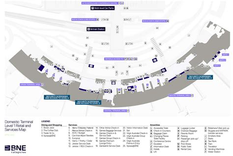 Domestic Terminal map Brisbane Airport