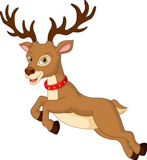 Cartoon funny christmas reindeer jumping on white background 5113107 ...