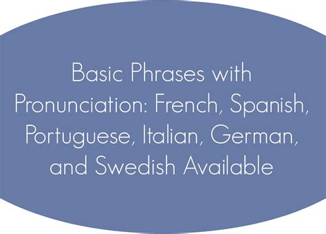 Basic Phrases with Pronunciation: French, Spanish, Portuguese, Italian ...