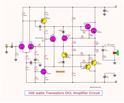 100w amplifier circuit with PCB