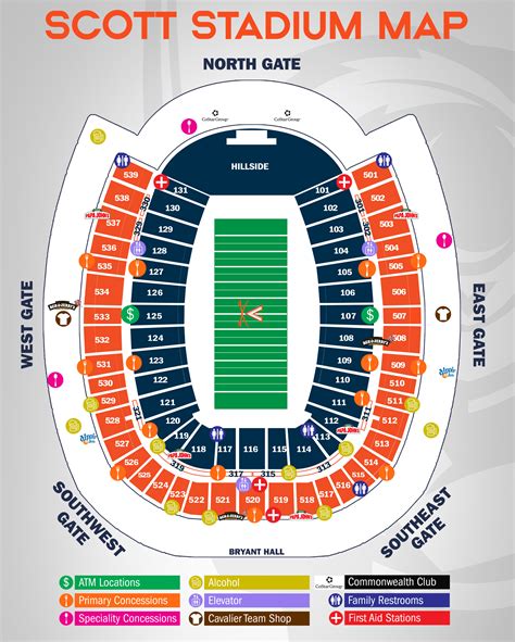 Scott Stadium Parking Map