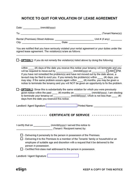 Tenant lease violation notice template in illinois template - magsapje