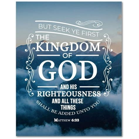 Bible Verse Canvas The Kingdom of God Clouds Matthew 6:33 Religious ...