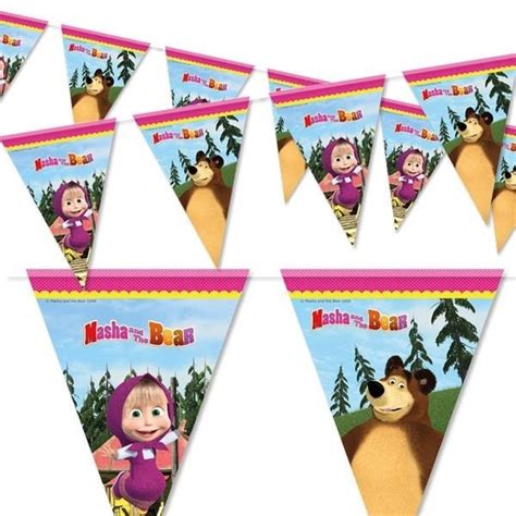 Masha and the Bear Balloons Party Supplies Decoration Birthday Plate ...