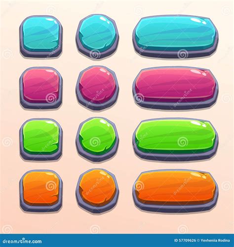 Set of Bright Funny Buttons Stock Illustration - Illustration of fairy ...