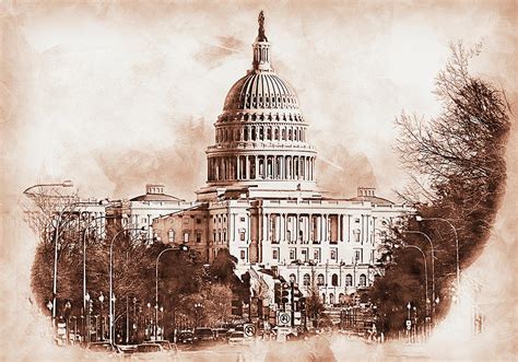 United States Capitol - 11 Painting by AM FineArtPrints - Fine Art America