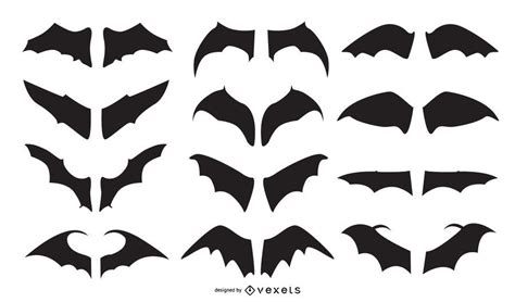 Bat Wing Silhouete Vector Set | Bat wings, Wings logo, Vector