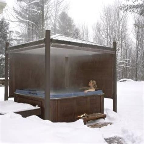 hot tub in snow with covana cover ...on my patio or in my yard. I also ...