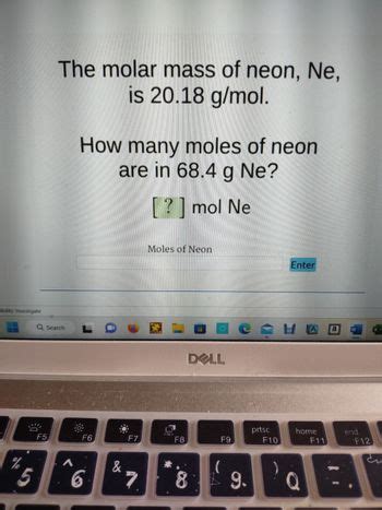 Answered: The molar mass of neon, Ne, is 20.18… | bartleby