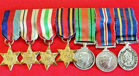 Ww2 Set Of Miniature Medals Set Of 7 British Army Service Jb Military ...