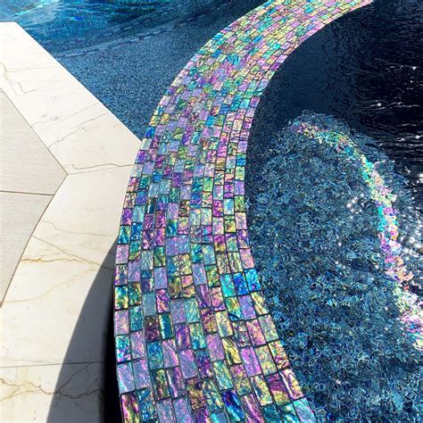 Blue Blend, 1" x 2" Mosaic Tile | GC62348B6 | Glass Pool Tile – AquaBlu ...