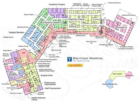 Mid Coast Hospital | Find Us | Floor Plans - Level 1 | Hospital floor ...