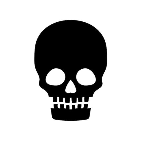 Premium Vector | Vector hand drawn halloween skull silhouette