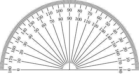 Free Printable Protractor 180° 360° Pdf with Ruler