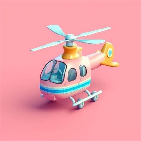 Premium AI Image | A toy helicopter with a blue and pink stripe