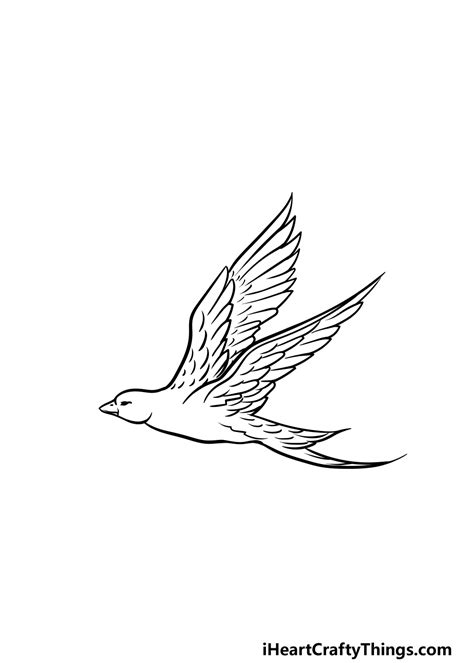 How To Draw Flying Birds - Hirebother13