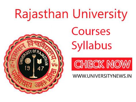 Rajasthan University Syllabus (*New) | UG/PG Courses | University News ...