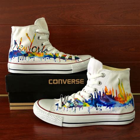 USA New York Skyline Original Design Converse All Star Custom Design ...