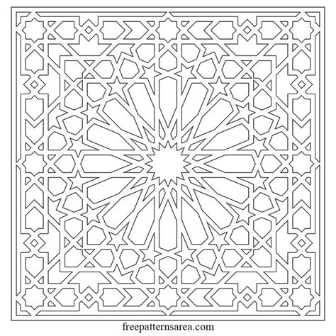 Islamic Arabesque Geometric Art Pattern Vector | FreePatternsArea ...