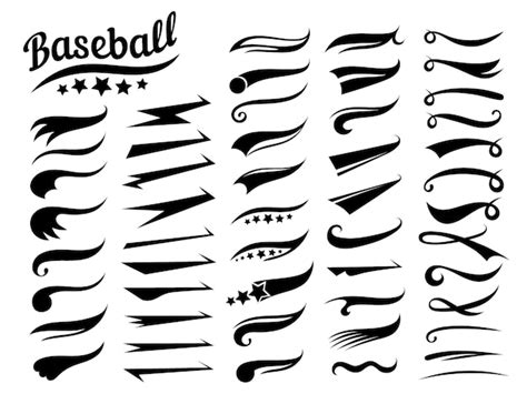 Premium Vector | Swooshes text tails for baseball design sports swash ...