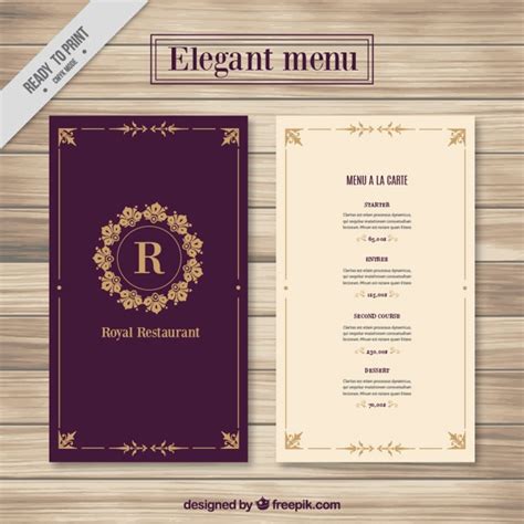 Free Vector | Elegant menu template