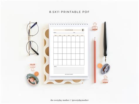 Printable Calendar Page – The Everyday Mother