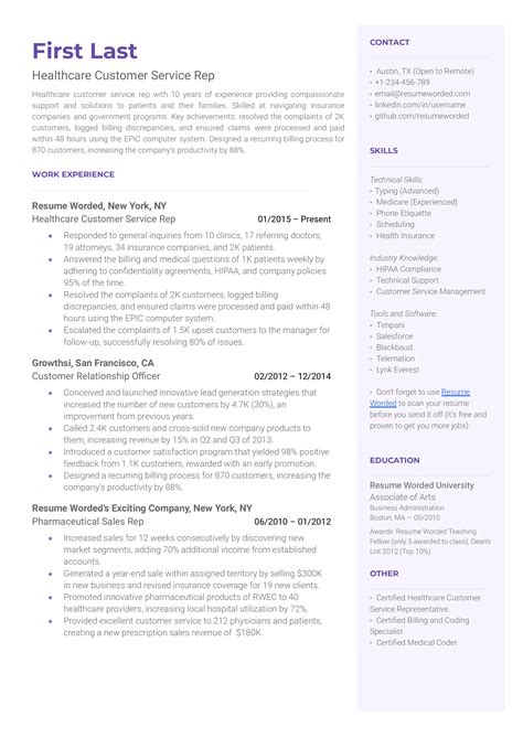 Remote Customer Service Rep Resume Example for 2022 | Resume Worded