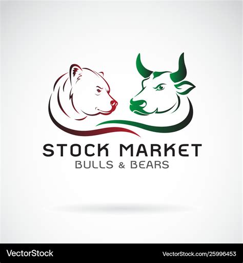 Bull and bear symbols stock market trends Vector Image