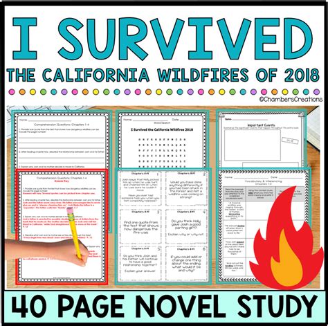 I Survived the California Wildfires 2018 Lauren Tarshis Novel Study ...