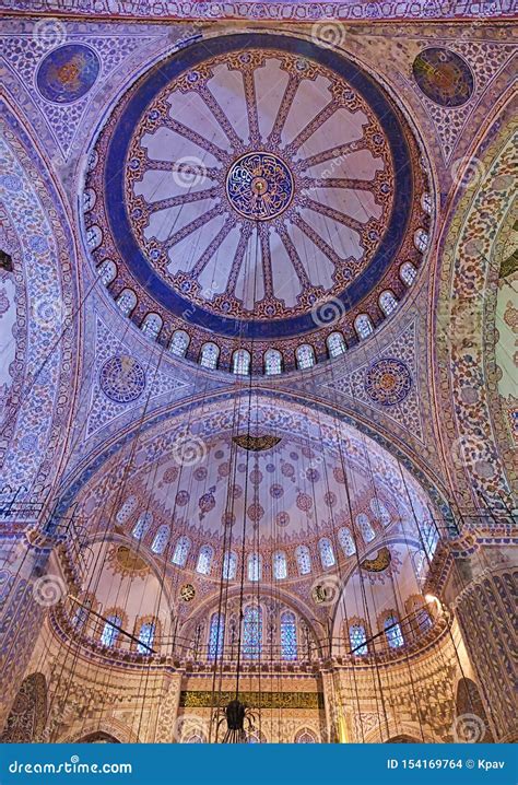 Interior Dome Detail at Blue Mosque Istanbul. Stock Photo - Image of ...