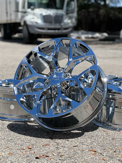 20" Chrome Snowflake Chevy Silverado Tahoe Wheels Rims 2024 2023 2022 ...