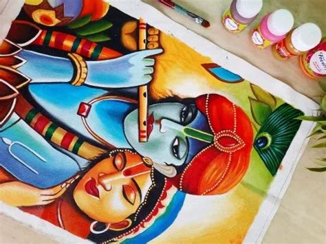 Radha Krishna Painting On Canvas - Infoupdate.org