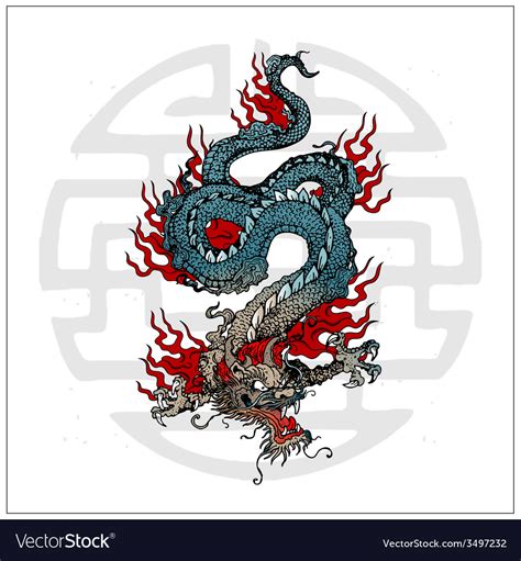 Japanese dragon tattoo Royalty Free Vector Image