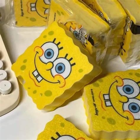 Spongebob Dishwashing Sponge Strong Foaming Cleaning Dish for Kitchen ...