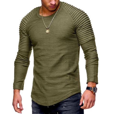 Fold Shoulder T Shirt Men Tshirts 2018 New Fashion Tops Solid Color ...