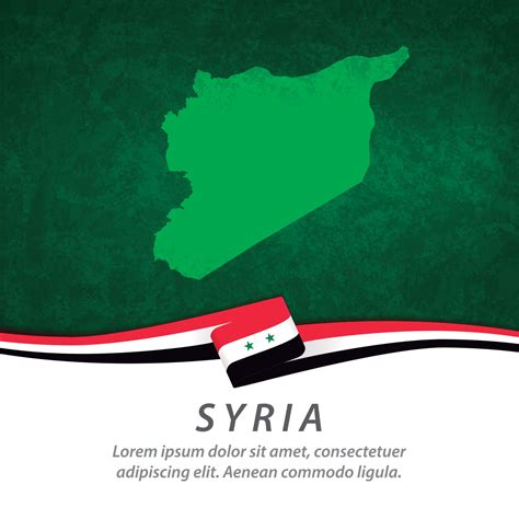 Syria flag with map 2711444 Vector Art at Vecteezy