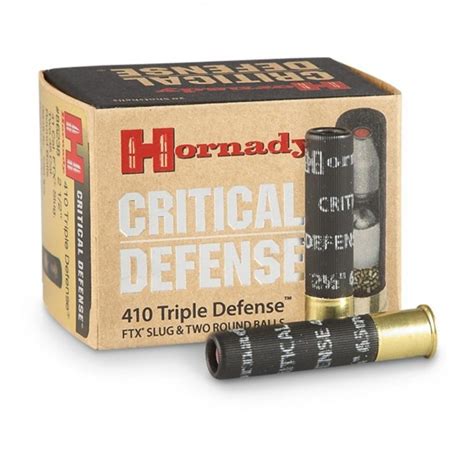 Hornady Critical Defense Triple Defense .410 Gauge Ammo 2.5 Lead 20-Shells