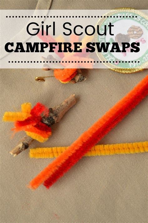 Make these campfire Girl Scout swaps as an easy fun activity | Girl ...