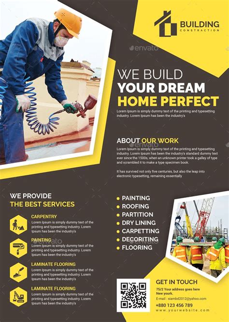 Construction Company Flyer Templates