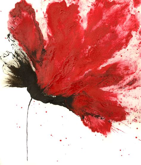 Red Flower Art Painting Original Floral Abstract Home Wall Decor ...