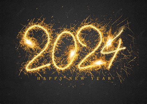 2024 Fireworks Text Art Word New Year Festival Background, Two Thousand ...