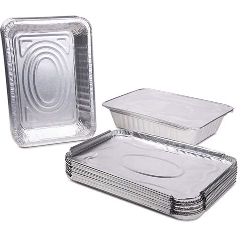 qing (100 Count) 2.25 Pounds Disposable Aluminum Foil Pans With Lids ...